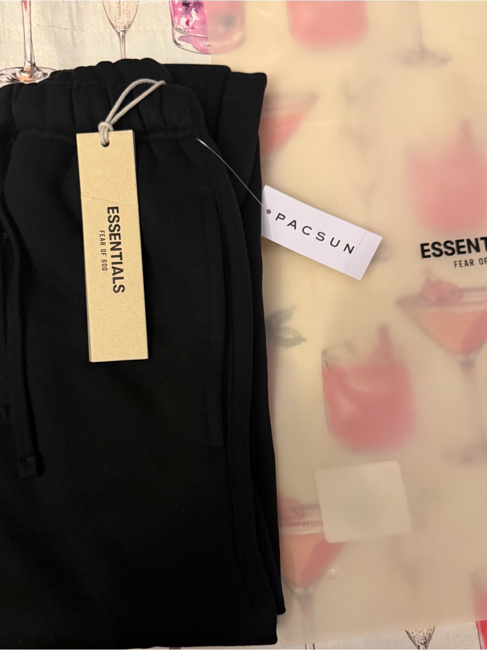 Fear of God Essentials Kids Black Sweatpants - Drawstring Waist